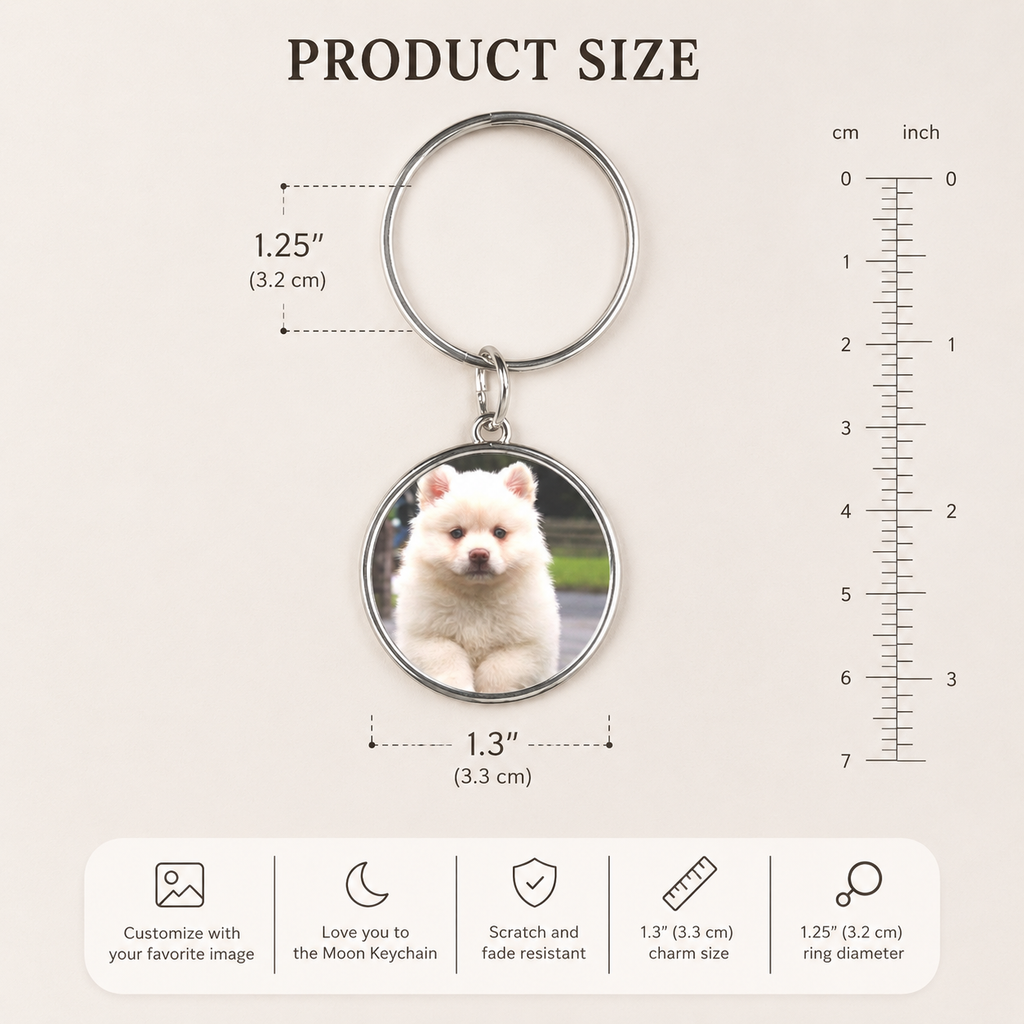 Love You to the Moon Photo Keychain Set