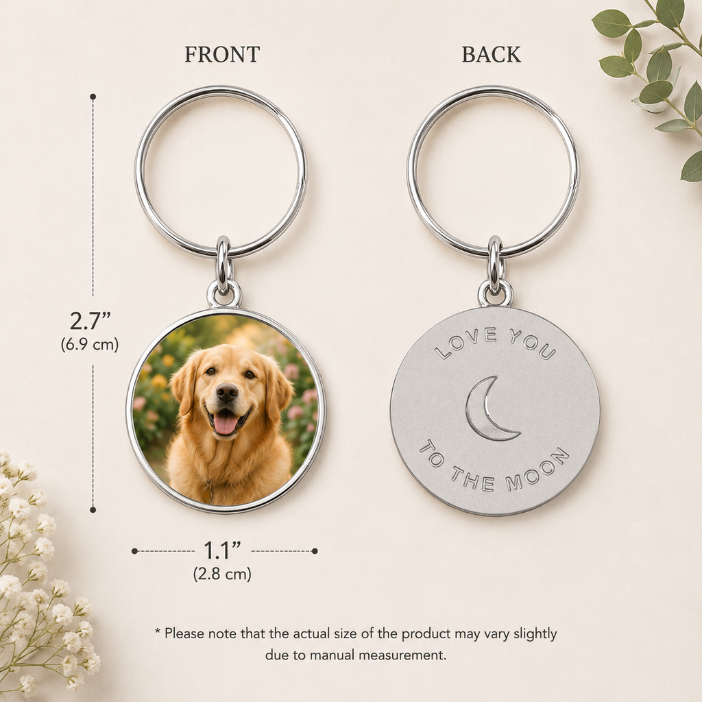Love You to the Moon Photo Keychain Set