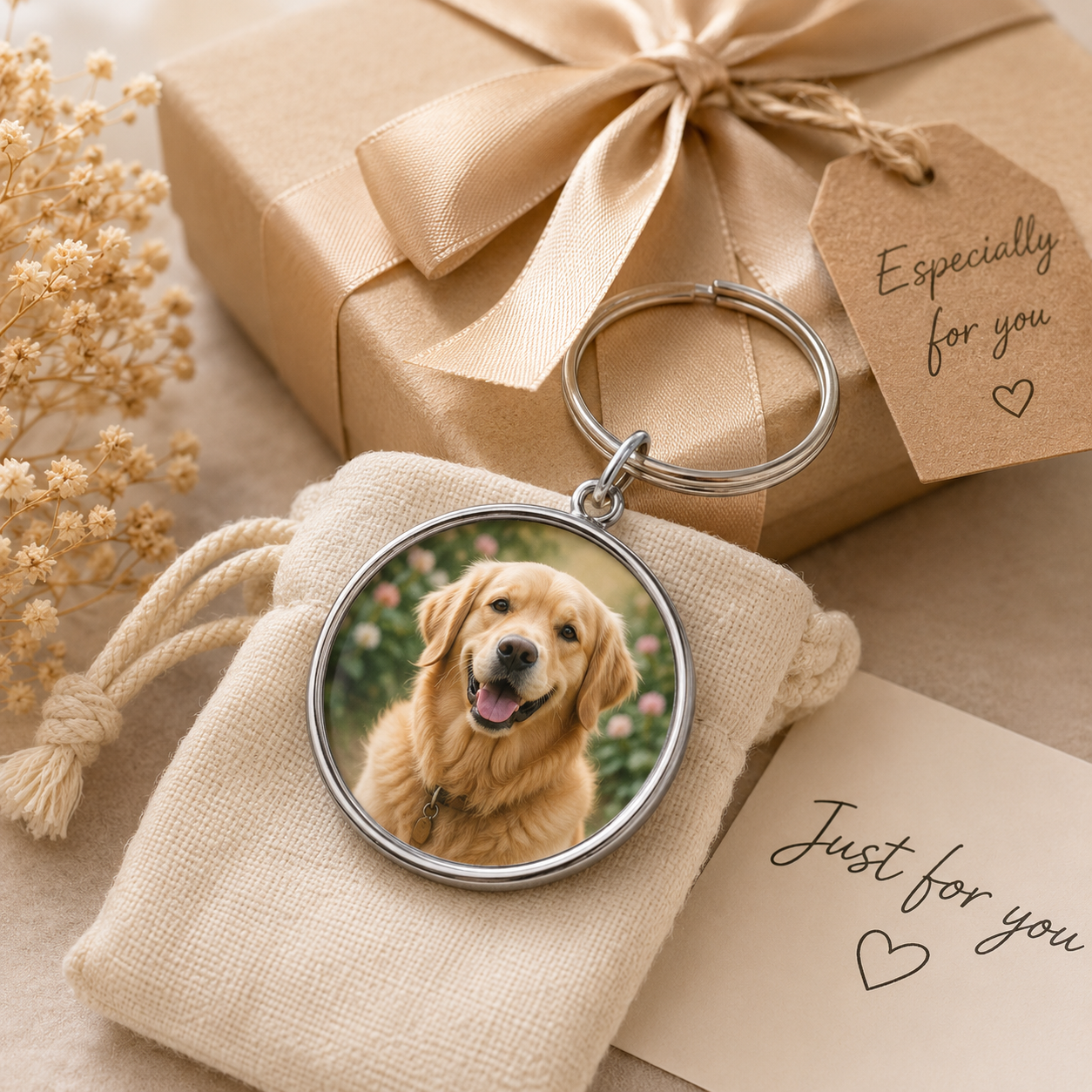 Love You to the Moon Photo Keychain Set
