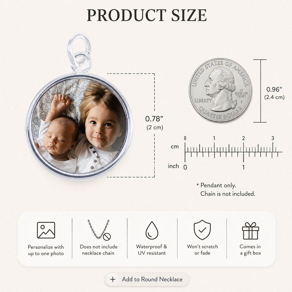 Personalized Round Photo Pendant