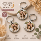 Love You to the Moon Photo Keychain Set