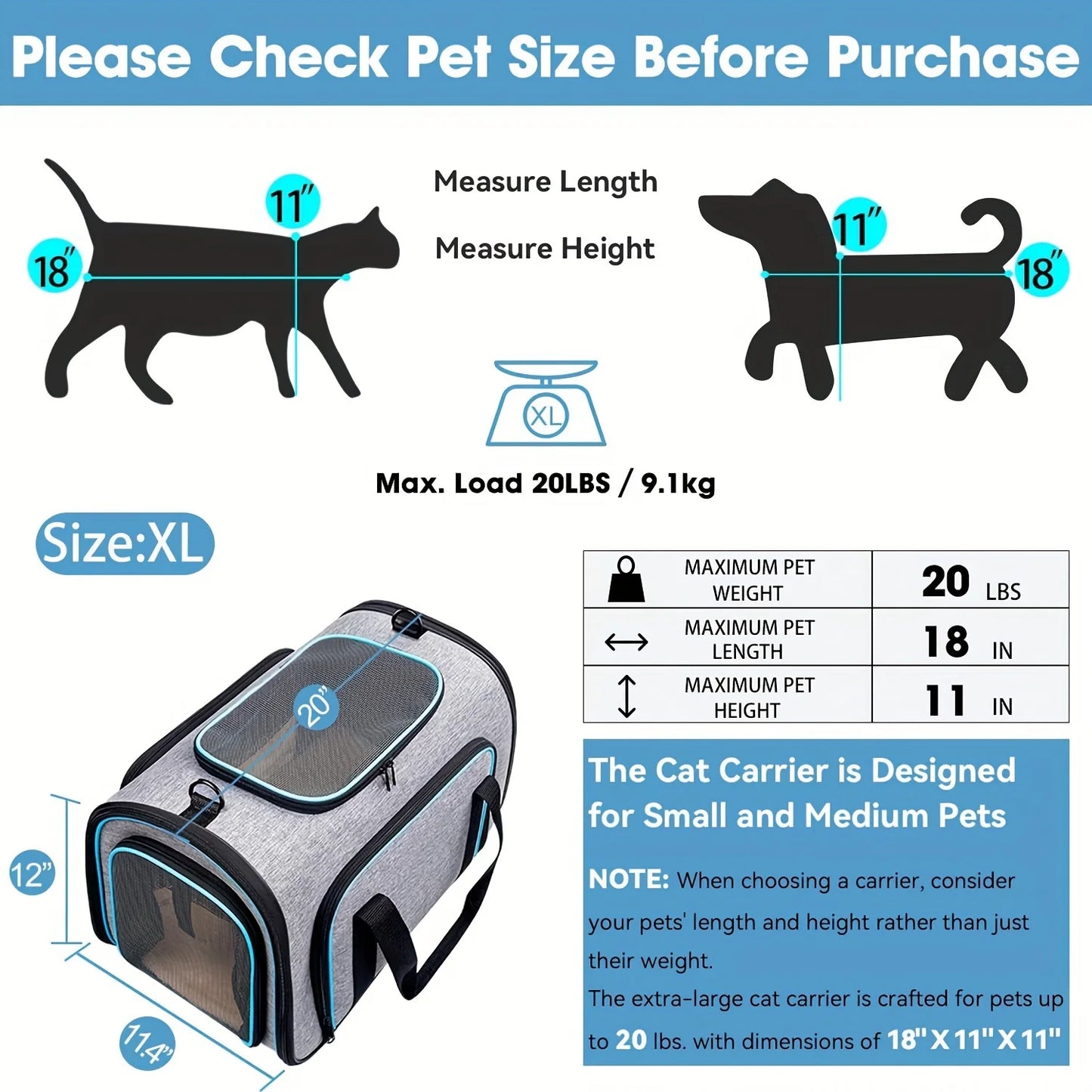 4-Way Expandable Pet Carrier, Airline Approved Foldable Cat Soft Side Carrier with Removable Fleece Pad for Cats, Puppies, Small