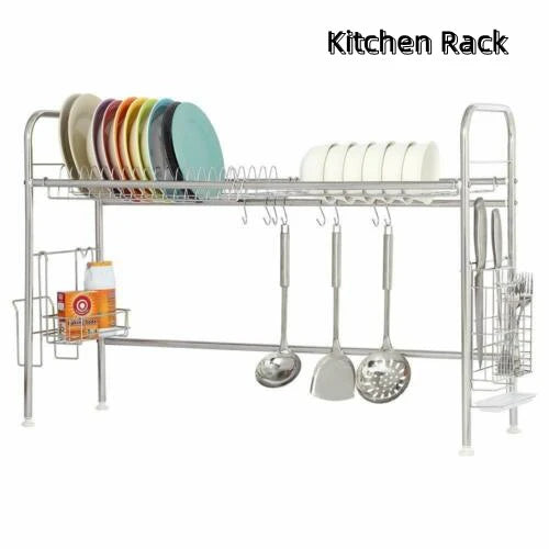 2Tier Dish Drying Rack Stainless Steel Dish Rack for Counter Dish Utensil Holder